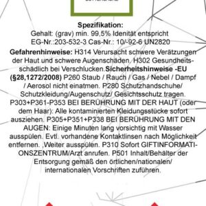 Buttersäure hochrein – 1 × 500 ml (1 Liter) – Laborqualität – Butyric Acid